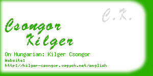 csongor kilger business card